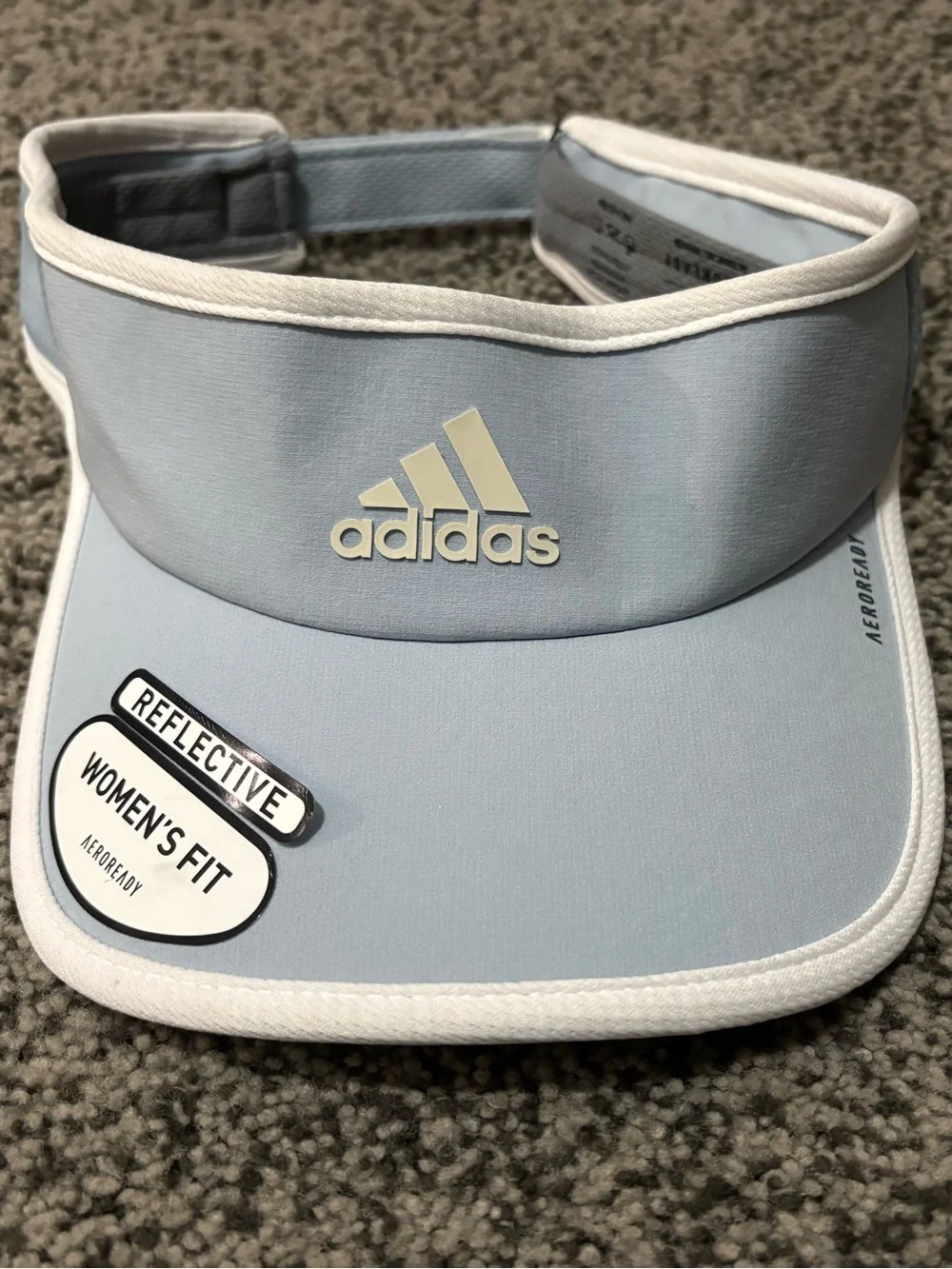 adidas Women’s Light Blue and White Reflective Visor